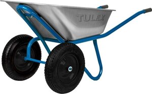 Тачка строительная двухколесная усиленная TULEX 0020132, пневм. колесо, грузопод. -320 кг, V- 100л.