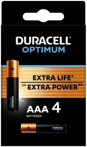 Duracell батарейка OPTIMUM AAA 4BKP CEE (5000394158726)