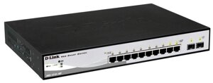 D-Link DGS-1210-10P Коммутатор 8-порт10/100/1000 + 2 комбо-портами 1000Base-T/SFP  PoE в Алматы от компании Trento