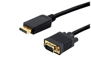 Кабель DisplayPort->VGA Cablexpert CCP-DPM-VGAM-6, 1,8м, 20M/15M, черный, экран, пакет