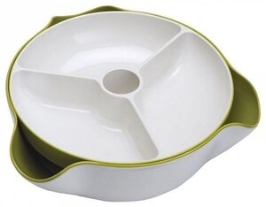 Блюдо для снека Joseph Joseph Double Dish Large белое/зеленое70073, шт