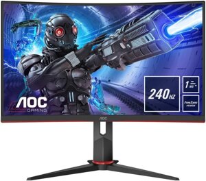 Изогнутый профессиональный игровой монитор 31.5" AOC C32G2ZE/BK  red в Алматы от компании Trento