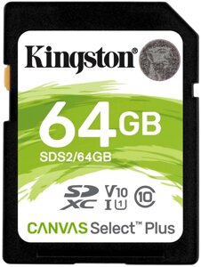 Карта памяти SD 64GB Class 10 U1 Kingston SDS2/64GB в Алматы от компании Trento