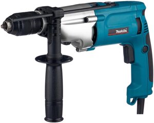 Ударная дрель Makita HP2071F, 1010 Вт, без аккумулятора бирюзовый