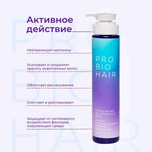 Levrana PRO BIO HAIR PURPLE BLOND COLOR PROTECT BALM, оттеночный бальзам-кондиционер для осветленных волос, 350 мл