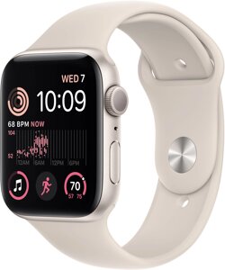 Apple Watch SE GPS, 44mm, Starlight Aluminium Case with, Starlight Sport Band - Regular (MNJX3GK/A)(MNJX3RB/A) в Алматы от компании Trento