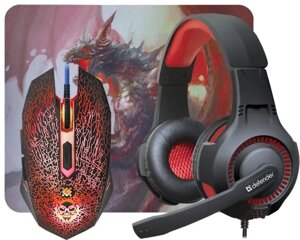 Комплект игровой Defender DragonBorn MHP-003 мышь+гарнитура+ковер