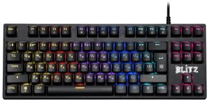 Клавиатура проводная игровая механическая Defender Blitz GK-240L RU, Rainbow (Черный), USB, ENG/RU, Н