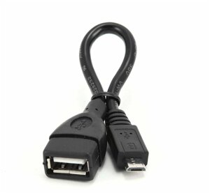 Кабель переходник Cablexpert USB 2.0 OTG A-OTG-AFBM-001 USB-MicroUSB, 0.15м, пакет