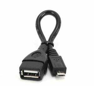 Кабель переходник Cablexpert USB 2.0 OTG A-OTG-AFBM-001 USB-MicroUSB, 0.15м, пакет в Алматы от компании Trento