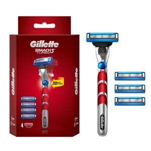 GILLETTE MACH3 Бритва с 1 Кас+ MACH3 TURBO сменные кассеты для бритья 3шт