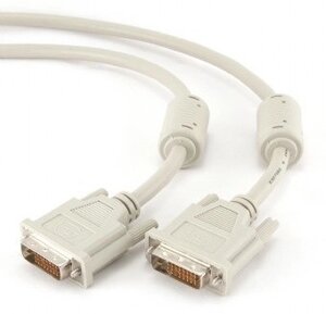 Кабель DVI-D dual link Cablexpert CC-DVI2-6C, 25M/25M, 1.8м, экран, феррит. кольца, пакет