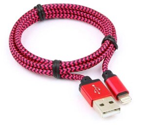 Кабель USB 2.0 Cablexpert CC-ApUSB2pe1m, AM/Lightning 8P, 1м, нейлоновая оплетка, алюминиевые разъем