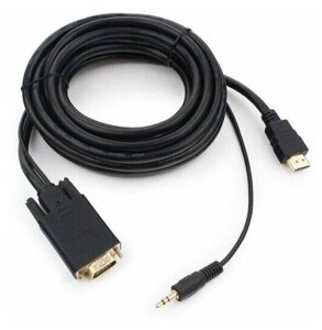 Кабель HDMI -> VGA Cablexpert A-HDMI-VGA-03, 19M/15F, длина 15см, аудиовыход Jack3.5 в Алматы от компании Trento