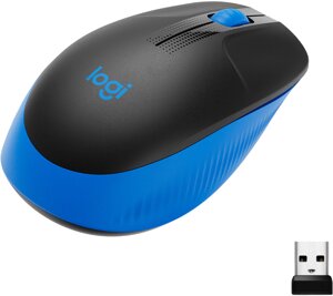 Мышка беспроводная Logitech M190 Blue (черный/синий) - 2.4GHZ /EMEA (910-005907)