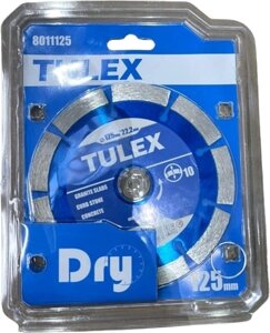 Круг отрезной алмазный TULEX 8011125 универсальный, сегментный, для УШМ, 125мм*22,2мм