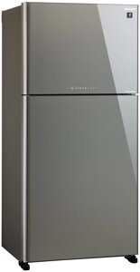Холодильник Sharp SJXG60PGSL с верхним расположением морозильной камеры, silver/glass