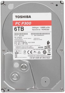 Жесткий диск HDD 6Tb TOSHIBA P300 SATA 6Gb/s 5400rpm 128Mb 3.5" HDWD260UZSVA