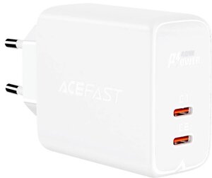 Зарядное устройство ACEFAST A9 PD40W (USB-C+USB-C) dual port (EU), белый