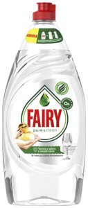 FAIRY Средство для мытья посуды Сочный лимон 900мл+Pure & Clean 650мл