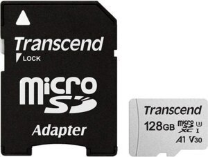 Карта памяти MicroSD 128GB Class 10 U3 Transcend TS128GUSD300S-A