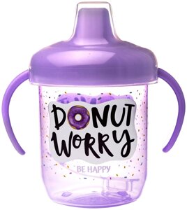 ПОИЛЬНИК-НЕПРОЛИВАЙКА 250мл. Donut worry цвет фиолетовый