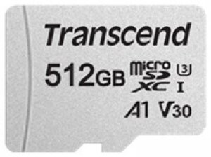 Карта памяти MicroSD 512GB Class 10 U3 A1 Transcend TS512GUSD300S-A