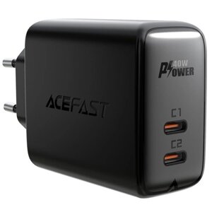 Зарядное устройство ACEFAST A9 PD40W (USB-C+USB-C) dual port (EU), черный