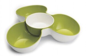 Блюдо для снека Joseph Joseph Triple Dish белое/зеленое 70071, шт