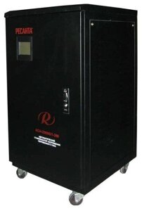 Стабилизатор напряжения однофазный РЕСАНТА ACH-20000/1-ЭМ черный 20000 Вт 430 мм 390 мм 750 мм 76 кг