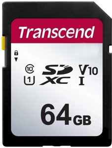 Карта памяти SD 64GB Class 10 U3 Transcend TS64GSDC300S