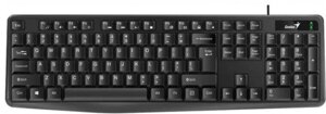 Клавиатура Genius KB-117, 104 кнопки, USB KZ Black, 31310016410