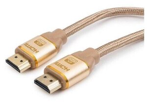 Кабель HDMI Cablexpert, серия Gold, 3 м, v1.4, M/M, позол. разъ, алюм корпус, нейлон. оплет, коробка