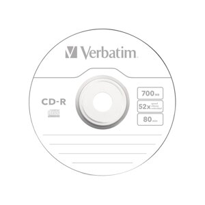 Диск CD-R Verbatim (43437) 700MB 10штук Незаписанный в Алматы от компании Trento