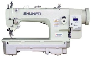 Прямострочная швейная машина верхнего и нижнего продвижения для тяжелых тканей SHUNFA SF0303D со столом