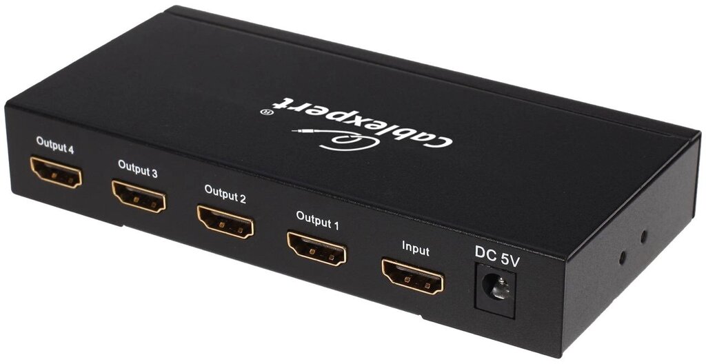 Разветвитель HDMI Cablexpert DSP-4PH4-02, HD19F/4x19F, 1 компьютер => 4 монитора, Full-HD, 3D, 1.4v, от компании Trento - фото 1