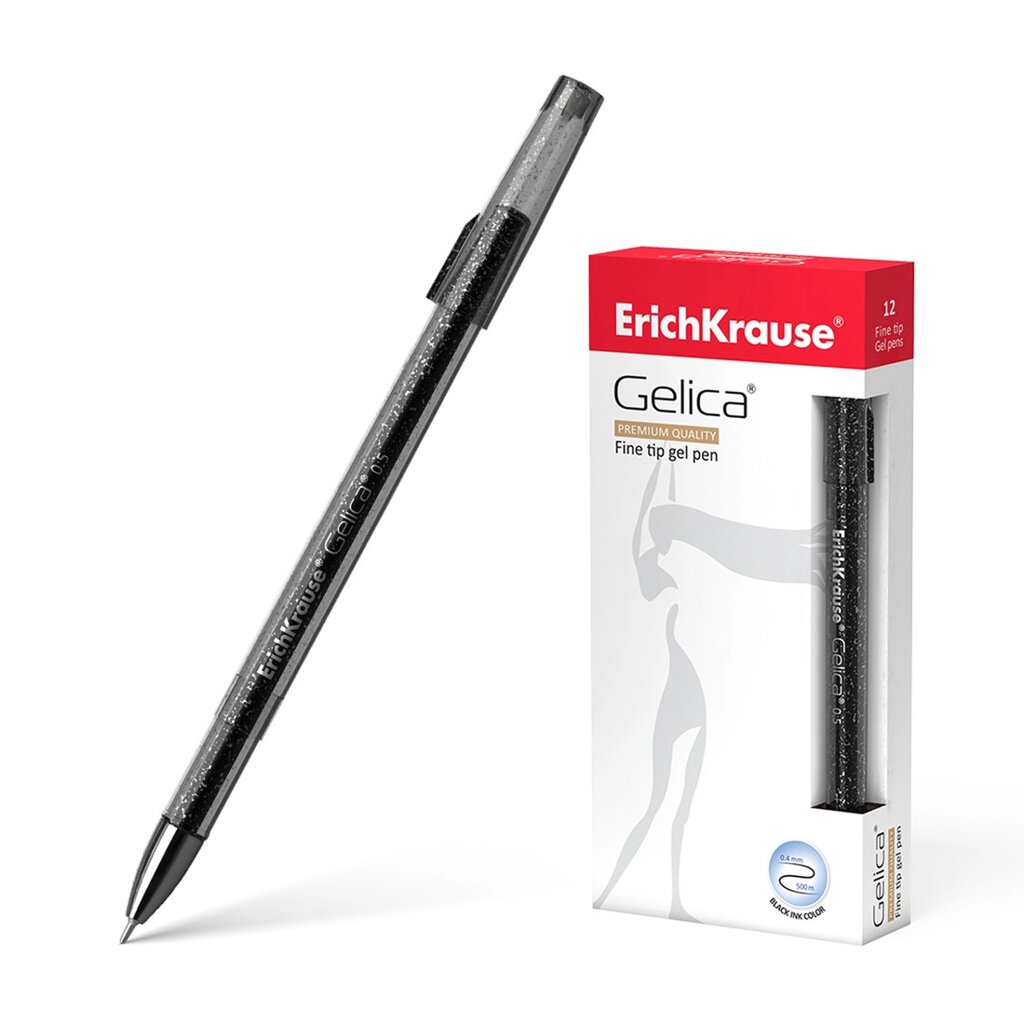 Ручка гелевая ErichKrause Gelica, цвет чернил черный от компании Trento - фото 1
