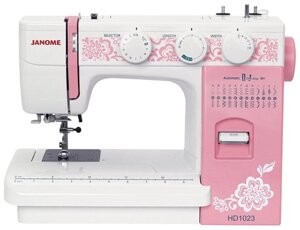 Швейная машина Janome HD1023 белый, розовый