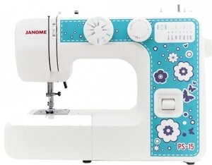 Швейная машина Janome PS 15 белый, голубой