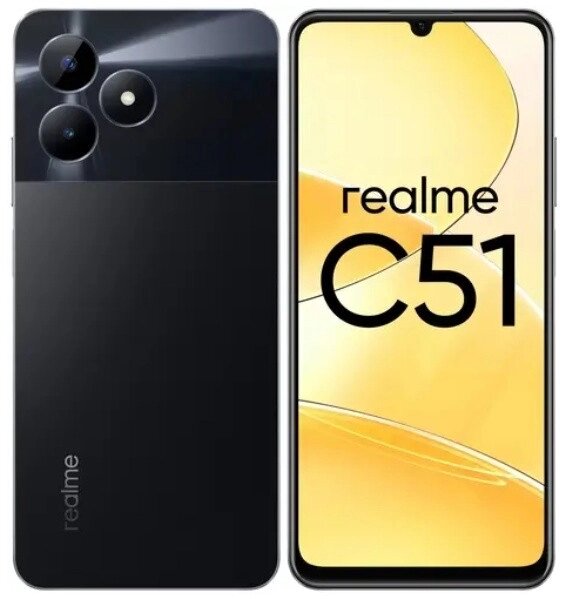 Смартфон Realme C51 4+128 Gb Carbon Black RMX3830 INT+NFC (RU) от компании Trento - фото 1