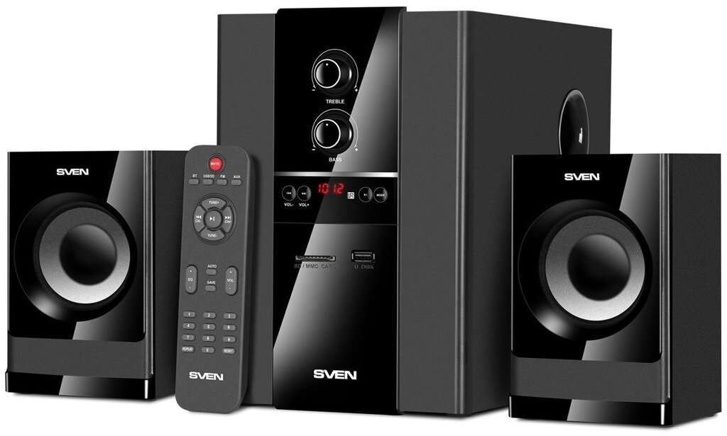 SVEN Колонки MS-1821, black (44W, Bluetooth, FM, USB/SD, Display, RC) от компании Trento - фото 1