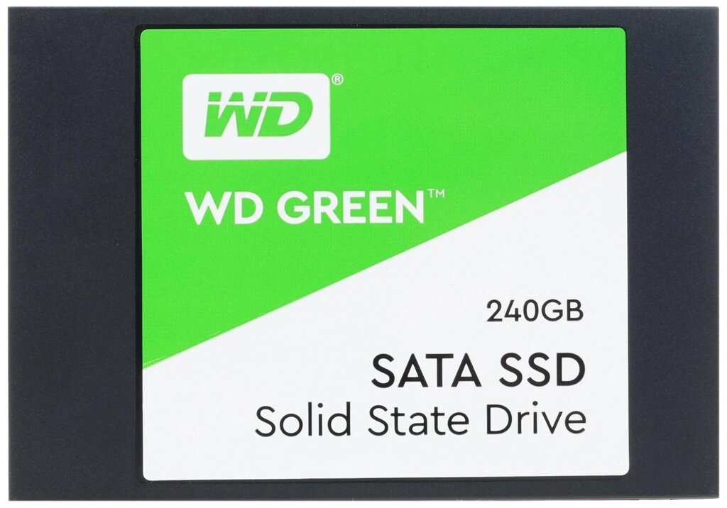 Твердотельный накопитель 240GB SSD WD Серия GREEN 2.5” SATA3 R545Mb/s W465Mb/s  Толщина 7мм WDS240G3G0A. от компании Trento - фото 1