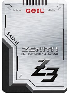 Твердотельный накопитель 256GB SSD GEIL GZ25Z3-256GP zenith Z3 series 2.5” SSD sataiii чтение 520MB/s, запись