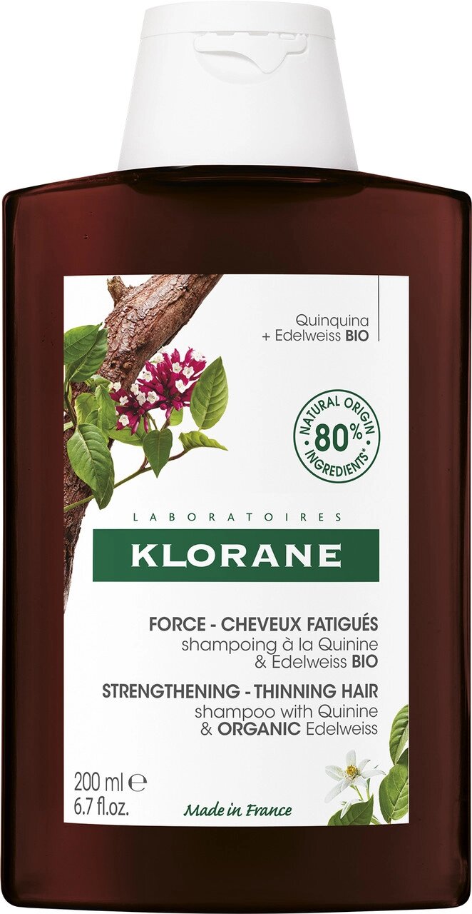 Укрепляющий шампунь Klorane от выпадения волос с хинином и органическим эдельвейсом 200 мл (3282770141252) от компании Trento - фото 1