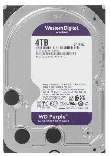 Жесткий диск для видеонаблюдения HDD  4Tb Western Digital Purple WD42PURU от компании Trento - фото 1