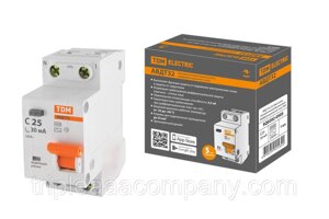 АВДТ 32 2P (1P+N) C25 30мА 4,5кА тип АС - Автоматический Выключатель Дифференциального тока TDM / SQ0202-0505