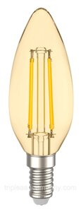 Лампа филаментная LED C35 свеча золото 7Вт 230В 2700К E14 серия 360° IEK