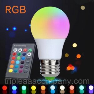 Лампа G35 E27 220V 12LED RGB (мультиколор)