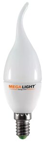LED C37 "свеча на ветру" 4.5w 230v 2700K E27-F megalight (10/100)