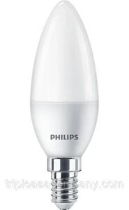 LED лампа B35 "свеча" ecohome 5W 500lm 2700к E14 philips (24) NEW